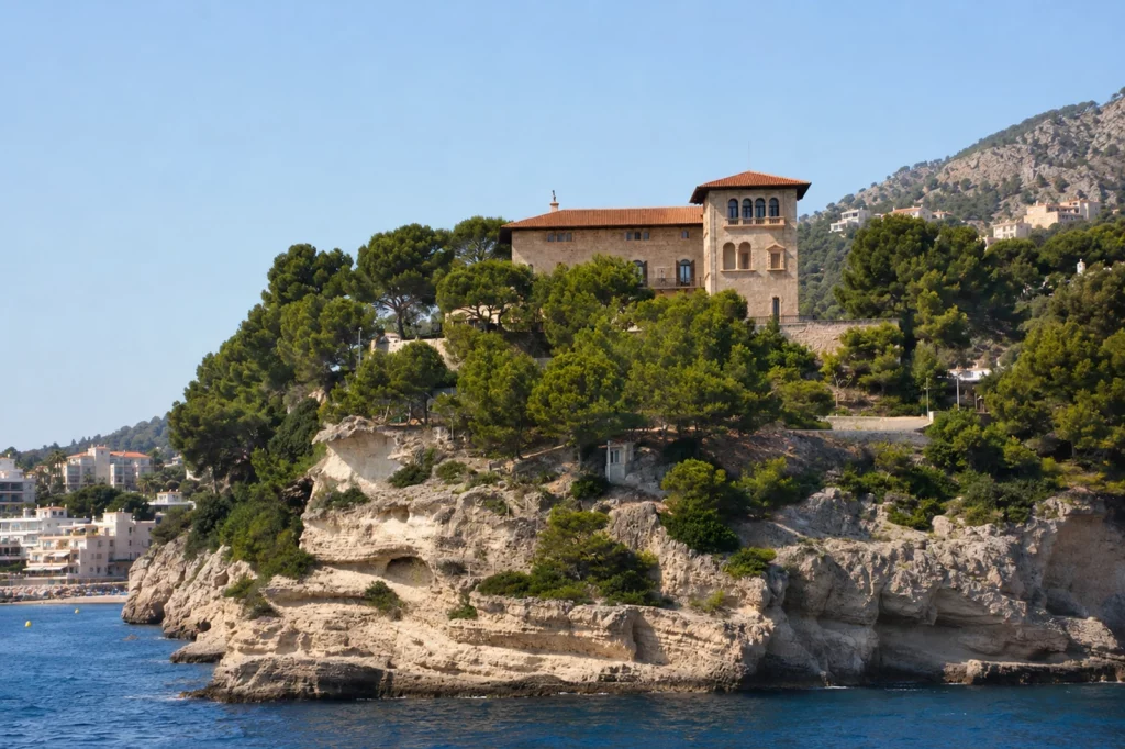 Marivent Palace in Cala Major Palma de Mallorca overlooking the Mediterranean Sea