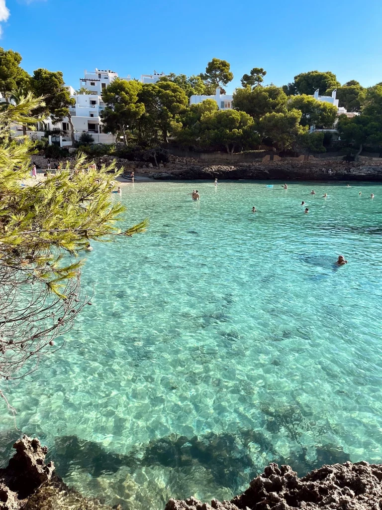 Cala d’Or in south-east Mallorca with turquoise water and whitewashed villas
