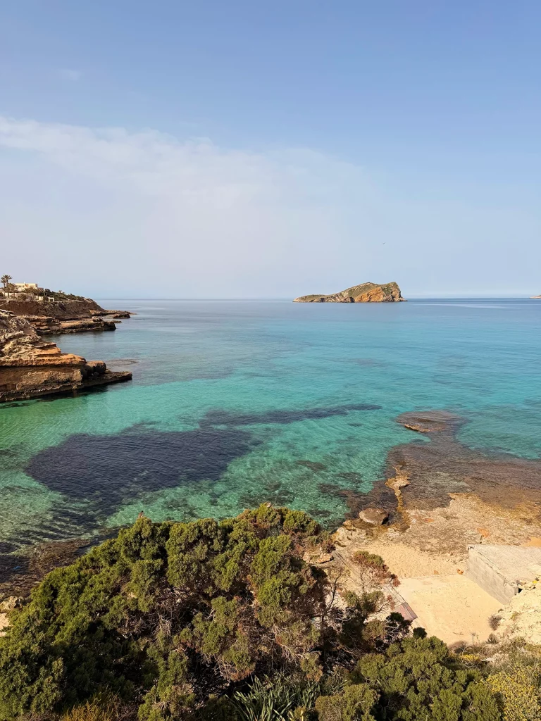 Cala Salada near Sant Antoni for where to stay in Ibiza west coast beaches