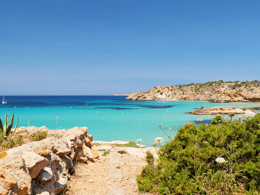 Cala Tarida Ibiza west coast beach for where to stay in Ibiza