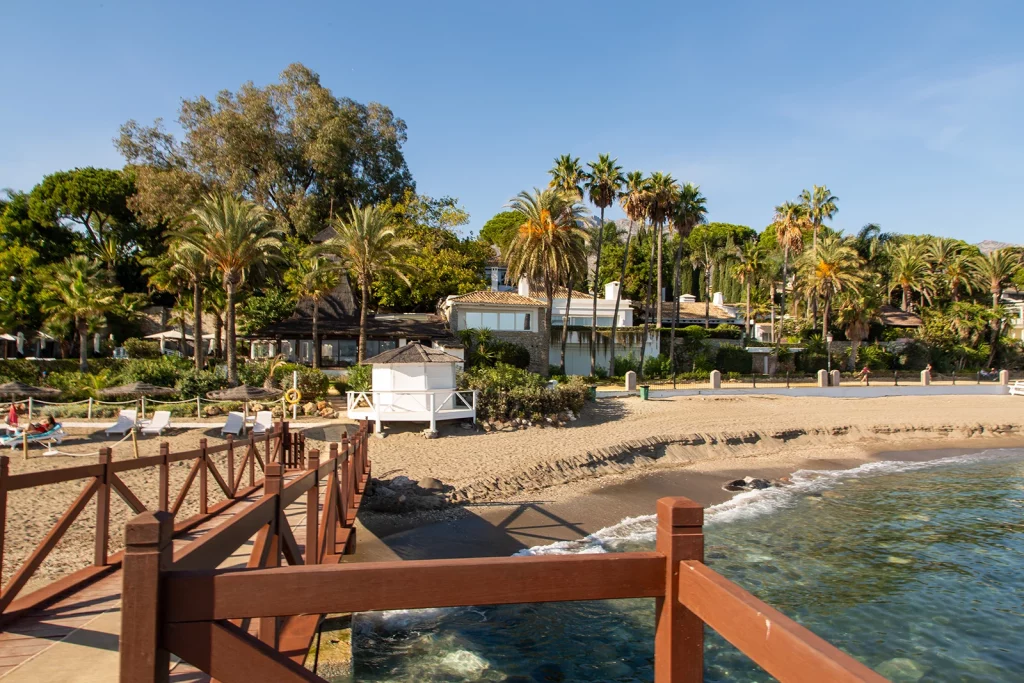 Clear water beside the Marbella Club Hotel jetty on Marbella’s Golden Mile.