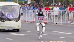 Watch: Runners v robots at China half marathon
