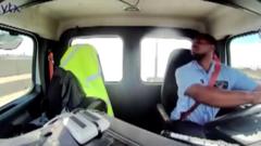 Watch: Moment United Airlines flight strikes vehicle during landing